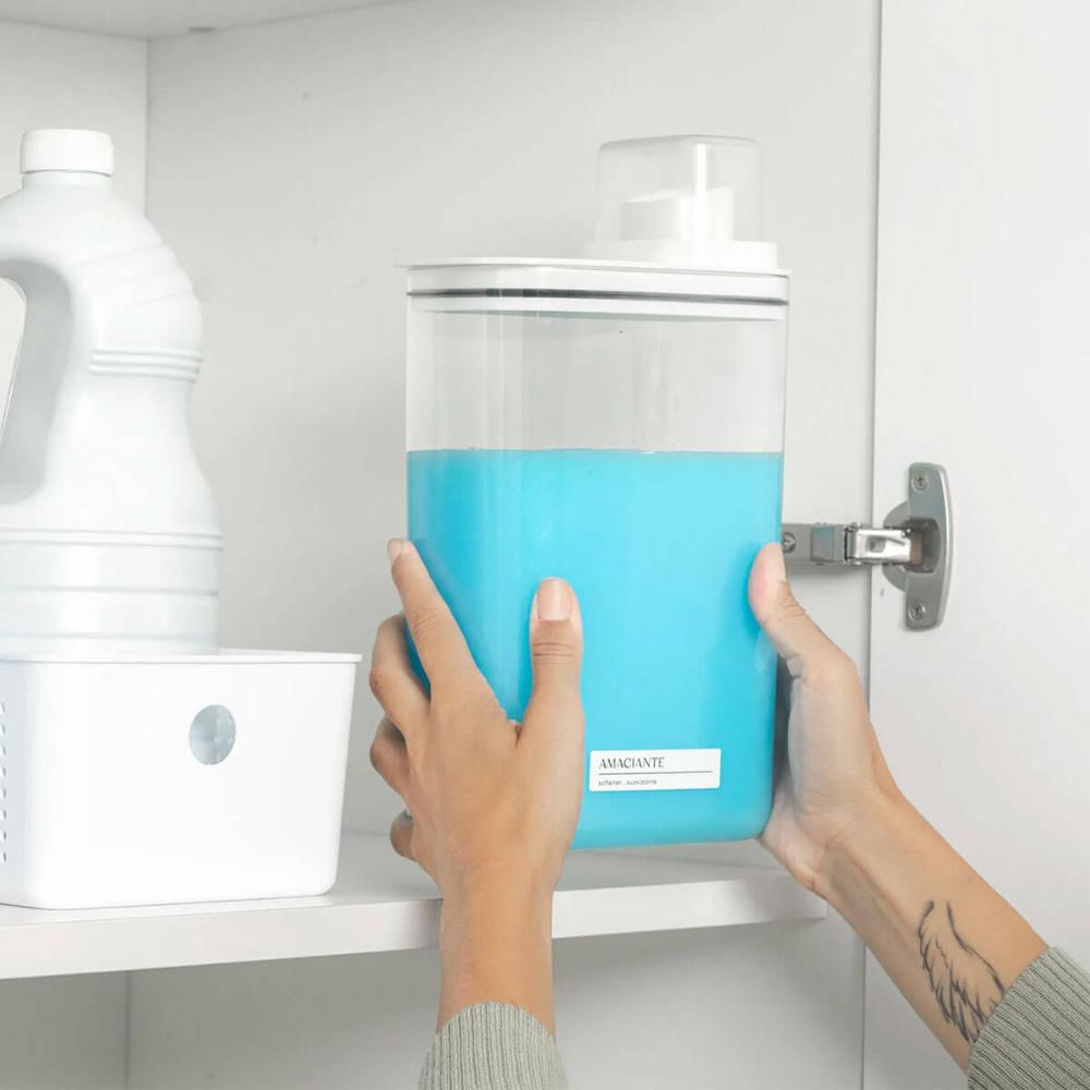 Dispenser para Sabão Líquido Amaciante 2,3L Flow Bege com Ta