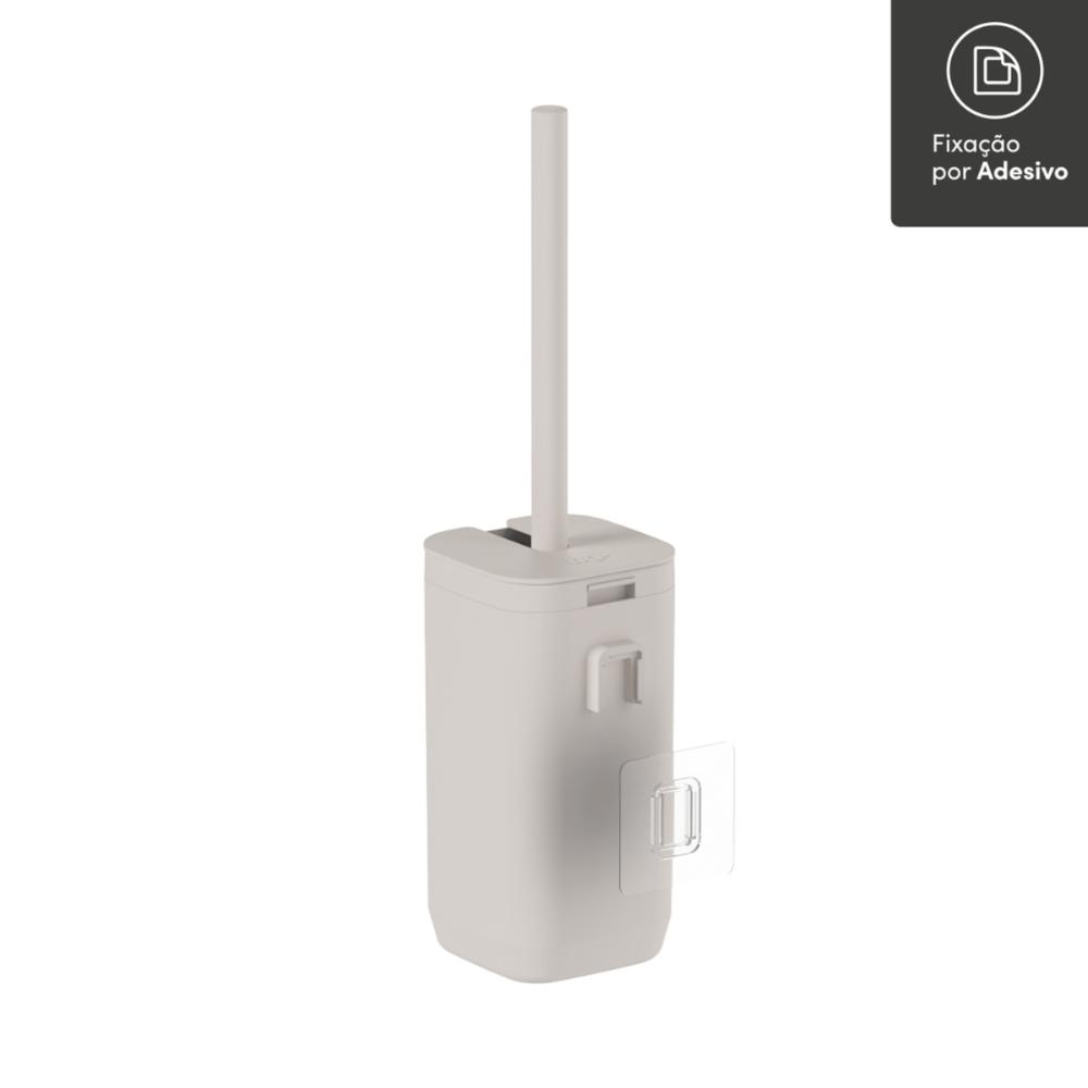 Escova Sanitária 10x30cm Bege Aura Ou Lavatina Suporte Piso Parede Banheiro Vaso