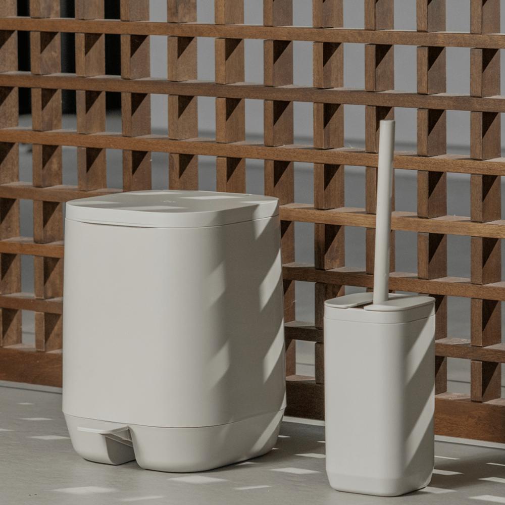 Escova Sanitária 10x30cm Bege Aura Ou Lavatina Suporte Piso Parede Banheiro Vaso