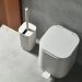 Escova Sanitária 10x30cm Bege Aura Ou Lavatina Suporte Piso Parede Banheiro Vaso