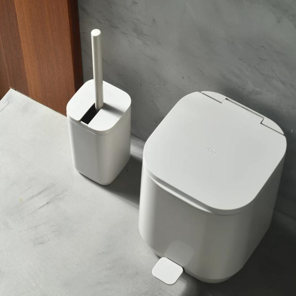 Escova Sanitária 10x30cm Bege Aura Ou Lavatina Suporte Piso Parede Banheiro Vaso
