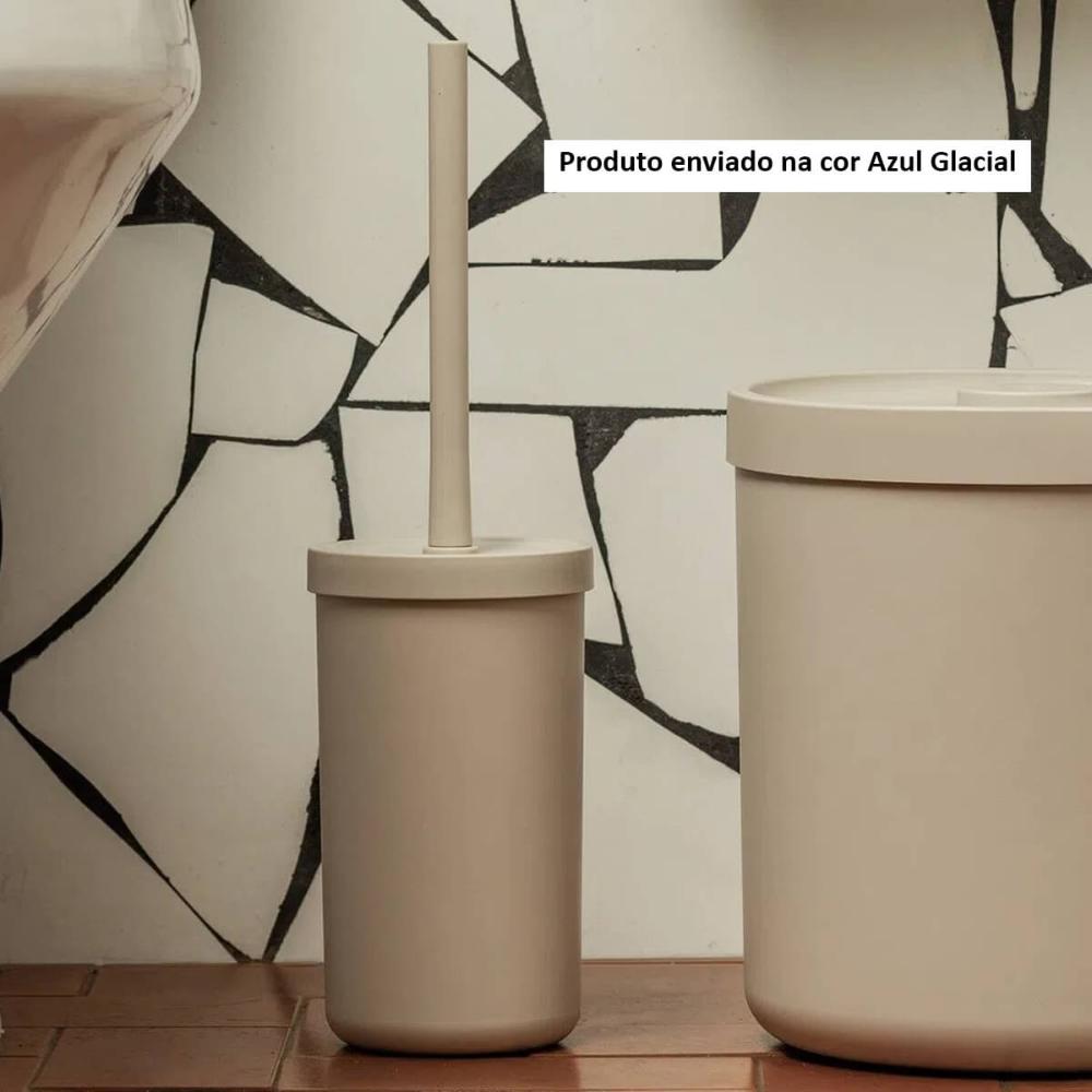Escova Sanitária Bold com Tampa Azul Glacial para Banheiro Escova para Vaso Lavabo