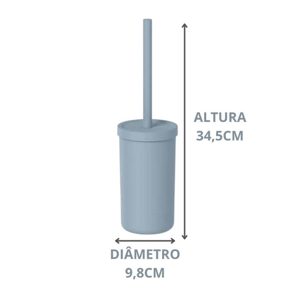 Escova Sanitária Bold com Tampa Azul Glacial para Banheiro Escova para Vaso Lavabo