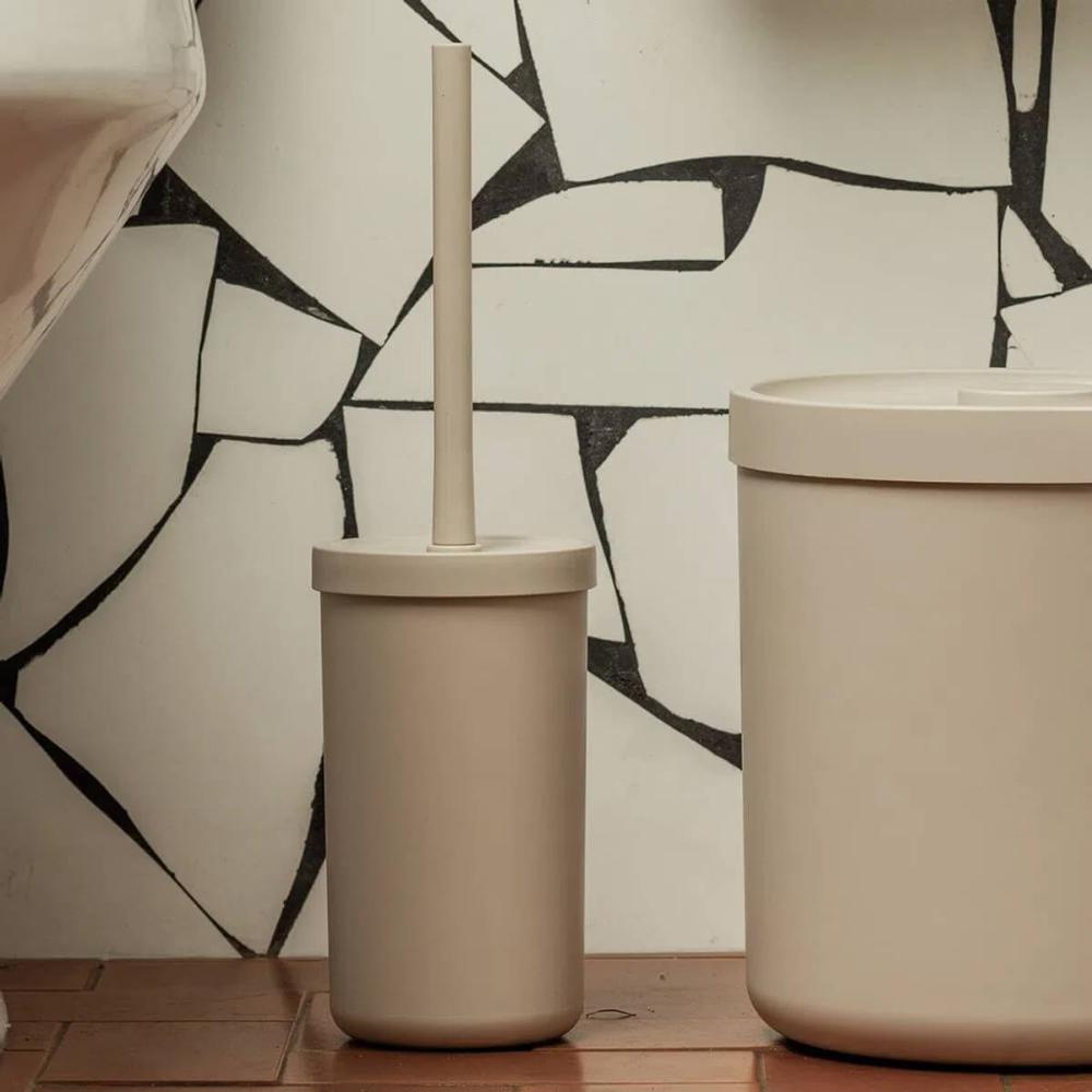 Escova Sanitária com Suporte Bold Ou Bege 9,8x34,5cm Vassoura para Vaso Sanitário Banheiro