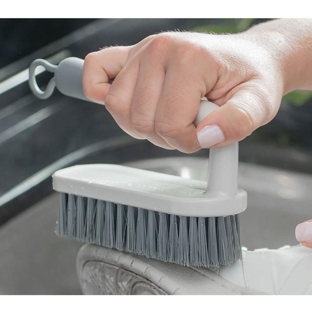 Escova para Lavar Piso Roupa Calçado Flow Bege Ou Escovão Cerdas Resistentes Anatômico