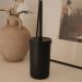 Escova para Vaso Sanitário com Suporte Bold Preto Ou Vassoura Esfregão de Privada Plástico