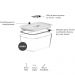 Jogo 8 Potes De Vidro Herméticos 1,2L Branco Para Freezer Forno Fresh Lock Ou
