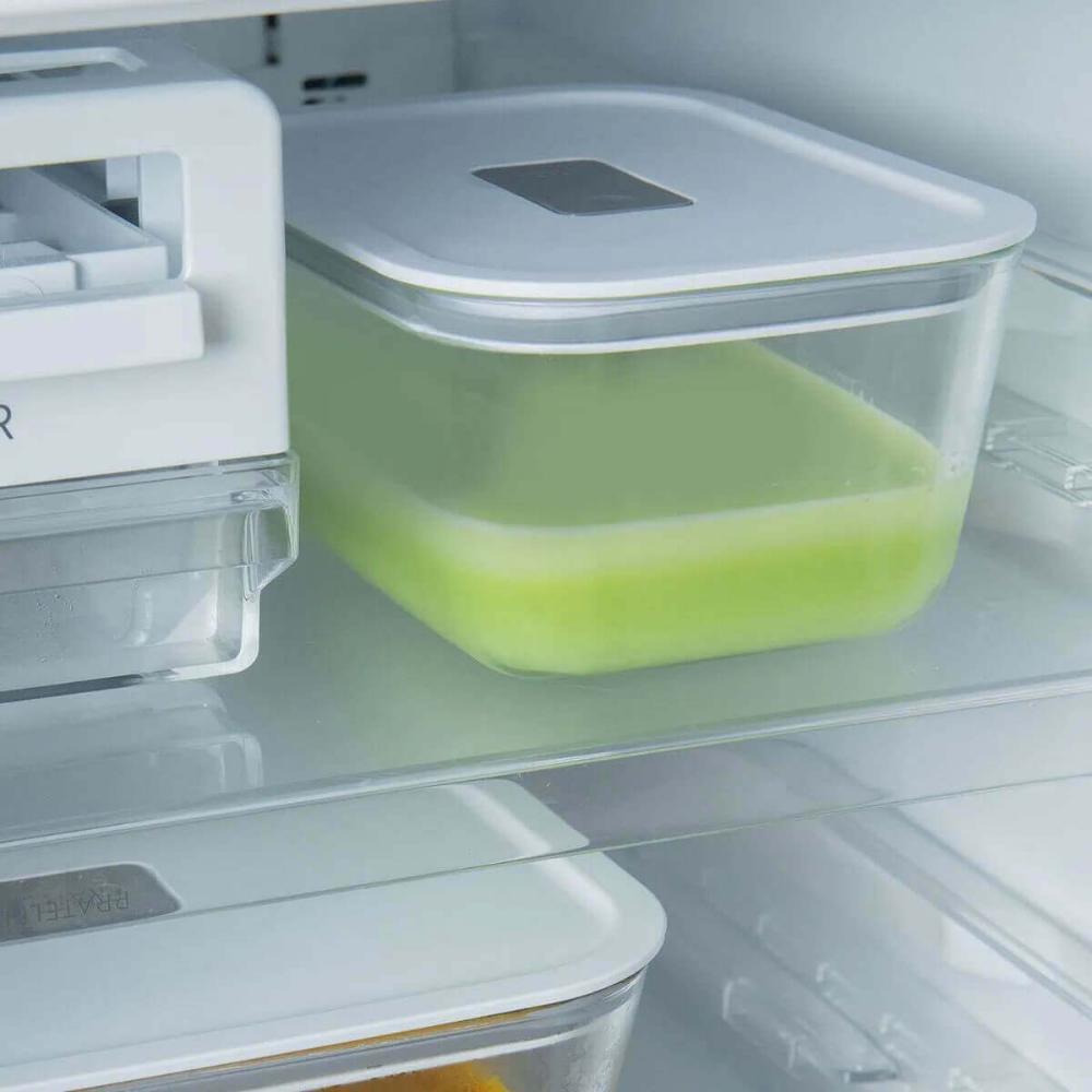 Jogo 8 Potes De Vidro Herméticos 1,2L Branco Para Freezer Forno Fresh Lock Ou