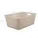 Kit 10 Caixas Organizadoras 40l com Alça Lateral Multiuso Maxi Bege Cesto Plástico Organizador Ou