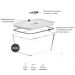 Kit 12 Potes De Vidro Hermético 2400ml Fresh Lock Branco com