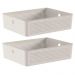 Kit 2 Caixas Organizadoras Flow Bege 34x27x9cm Cesto para La