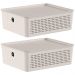Kit 2 Caixas Organizadoras com Tampa Ou 27x22x9cm Cesto Orga