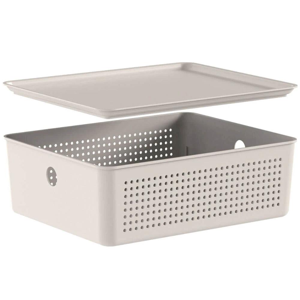 Kit 2 Caixas Organizadoras com Tampa Ou 27x22x9cm Cesto Orga