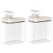 Kit 2 Dispensers para Amaciante e Sabão Líquido 1,5L Flow Bege com Tampa Medidora Ou
