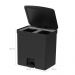 Kit 2 Lixeiras de Pedal com Aro Interno 12 Litros e 20 Litros Dupla Seletiva OU Trium Preto