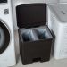 Kit 2 Lixeiras de Pedal com Aro Interno 12 Litros e 20 Litros Dupla Seletiva OU Trium Preto