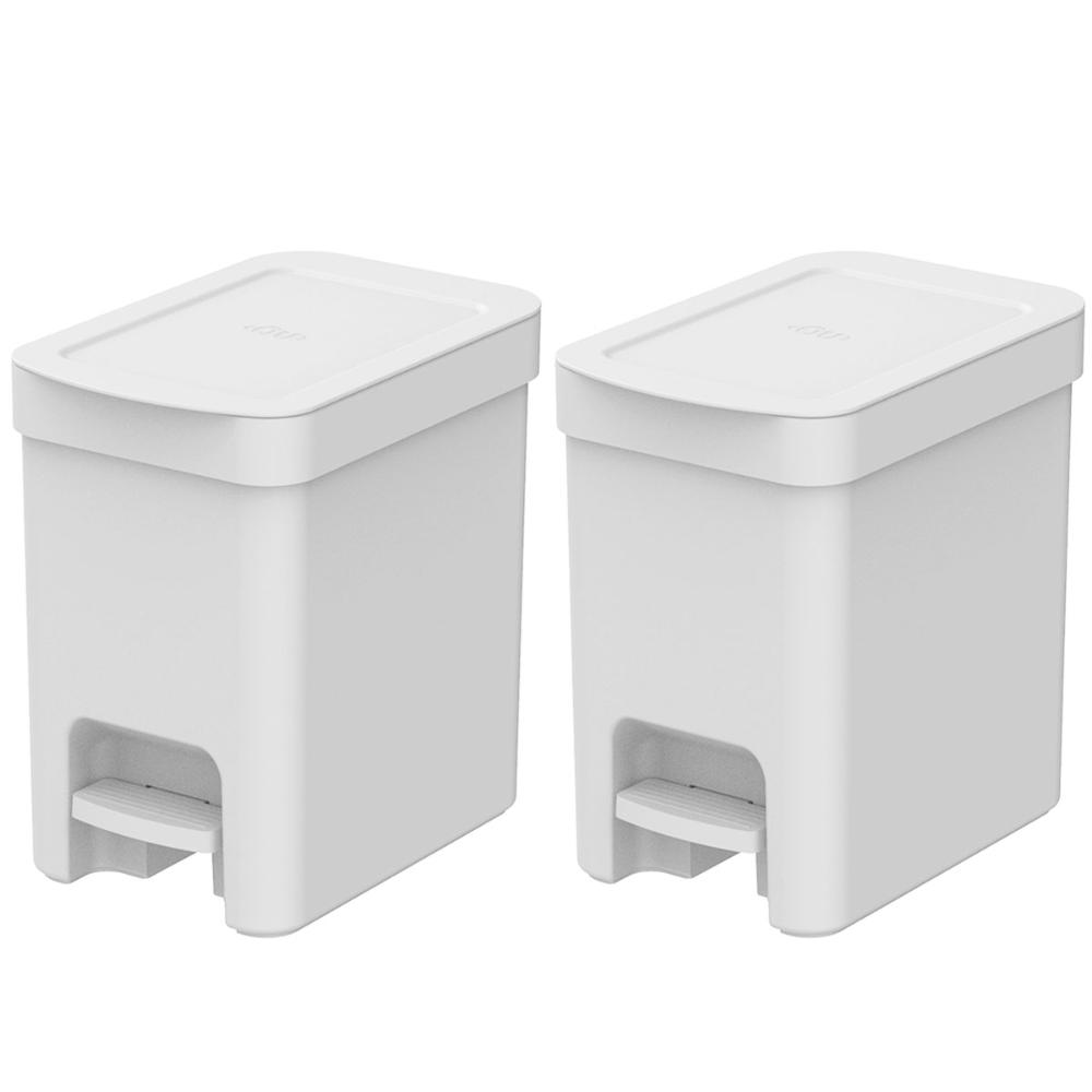 Kit 2 Lixeiras de Pedal com Aro Interno 6 Litros para Banhei