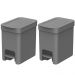 Kit 2 Lixeiras de Pedal com Aro Interno 6 Litros para Banhei