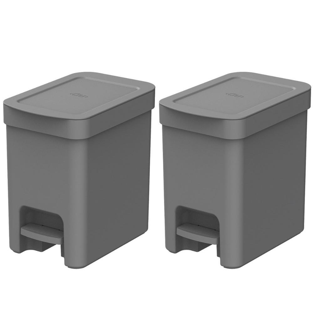 Kit 2 Lixeiras de Pedal com Aro Interno 6 Litros para Banhei