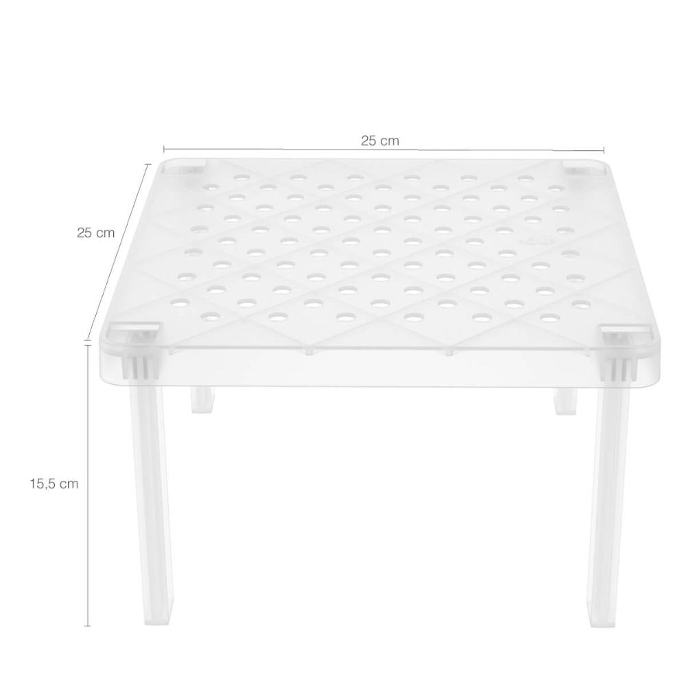 Kit 2 Organizador De Armário Prateleira Empilhável Quadrada Natural