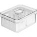 Kit 2 Organizadores Clear Fresh 2,2l com 2 Cestos para Geladeira Frutas Legumes Ou