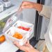 Kit 2 Organizadores Clear Fresh 2,2l com 2 Cestos para Geladeira Frutas Legumes Ou