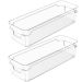 Kit 2 Organizadores De Armário 30x10x7cm Caixas Organizadoras Retangulares Com Alças Clear OU