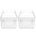 Kit 2 Organizadores De Armário 30x10x7cm Caixas Organizadoras Retangulares Com Alças Clear OU