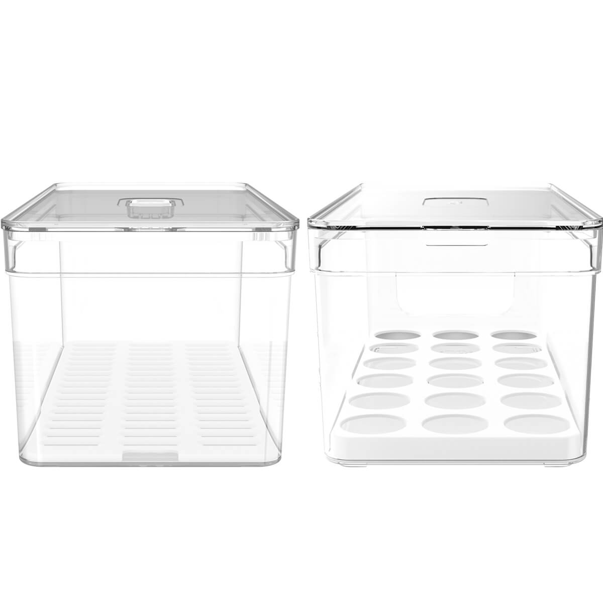Kit 2 Organizadores De Geladeira Porta Ovos 36 Un Porta Frutas Legumes Verduras 5L Clear Fresh OU