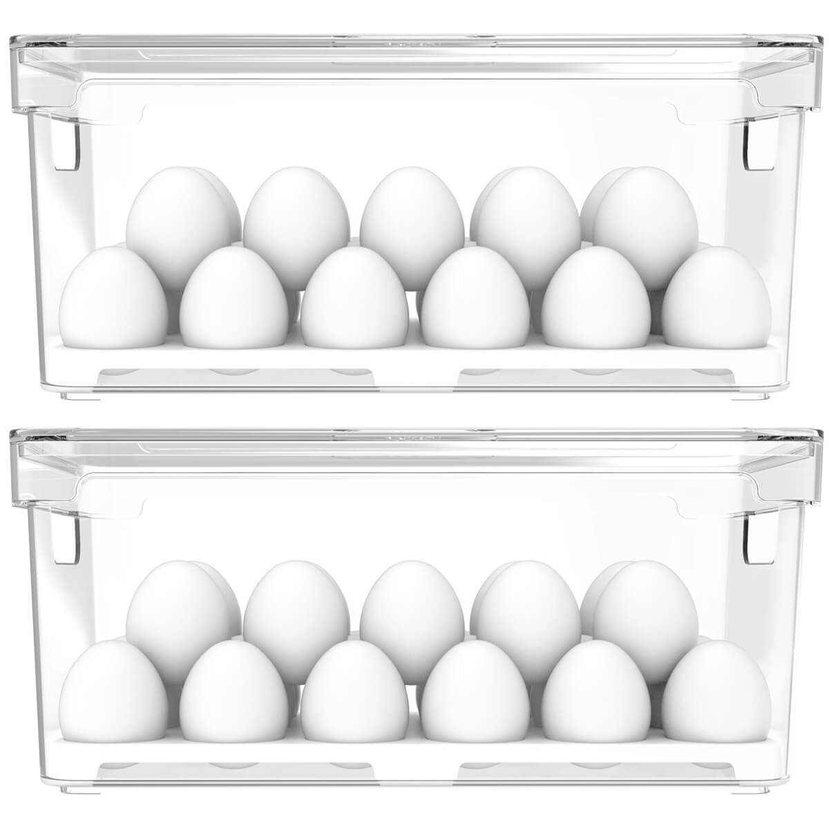 Kit 2 Organizadores De Ovos Clear Fresh Porta Ovos Empilhável Organizador De Geladeira 36 Ovos OU
