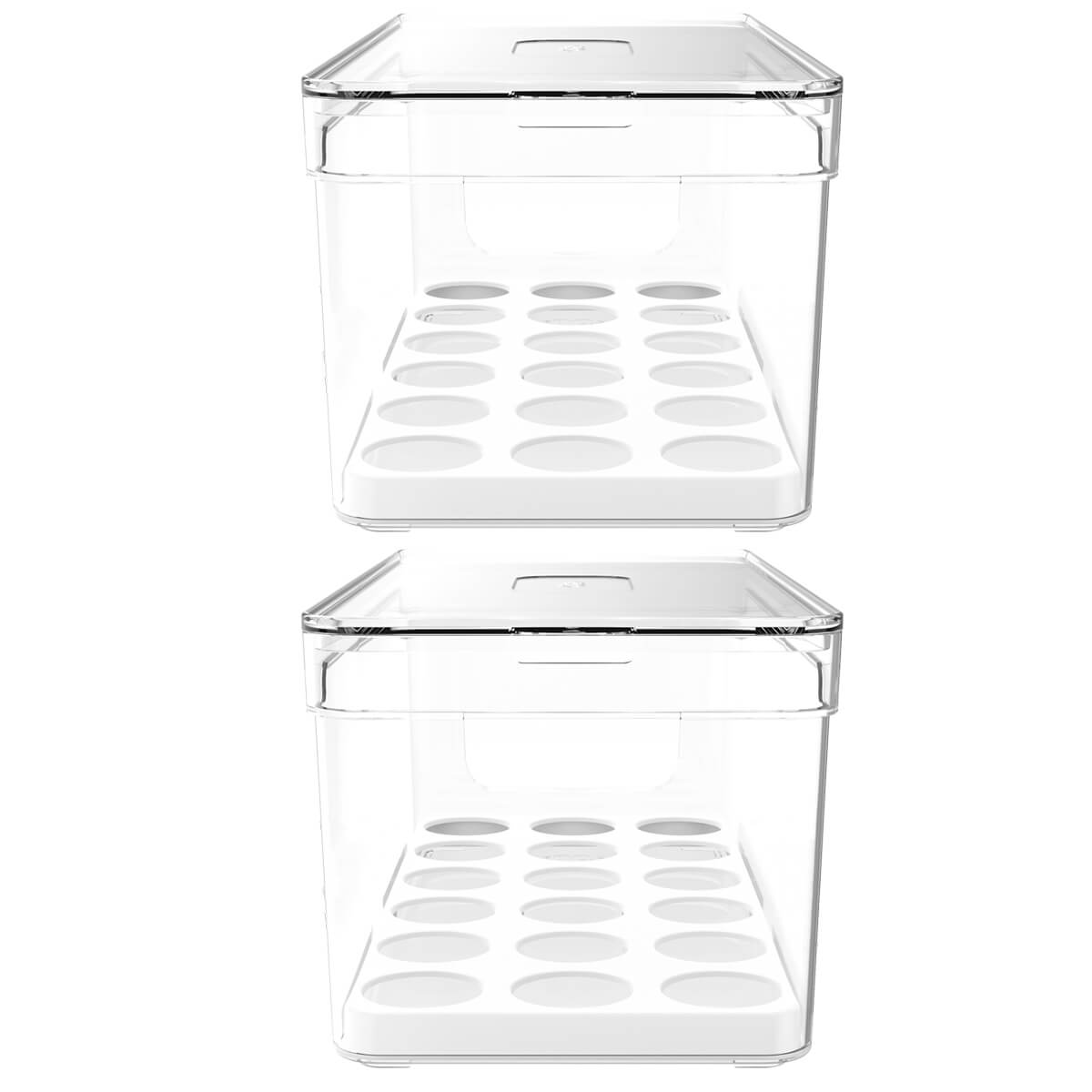 Kit 2 Organizadores De Ovos Clear Fresh Porta Ovos Empilhável Organizador De Geladeira 36 Ovos OU