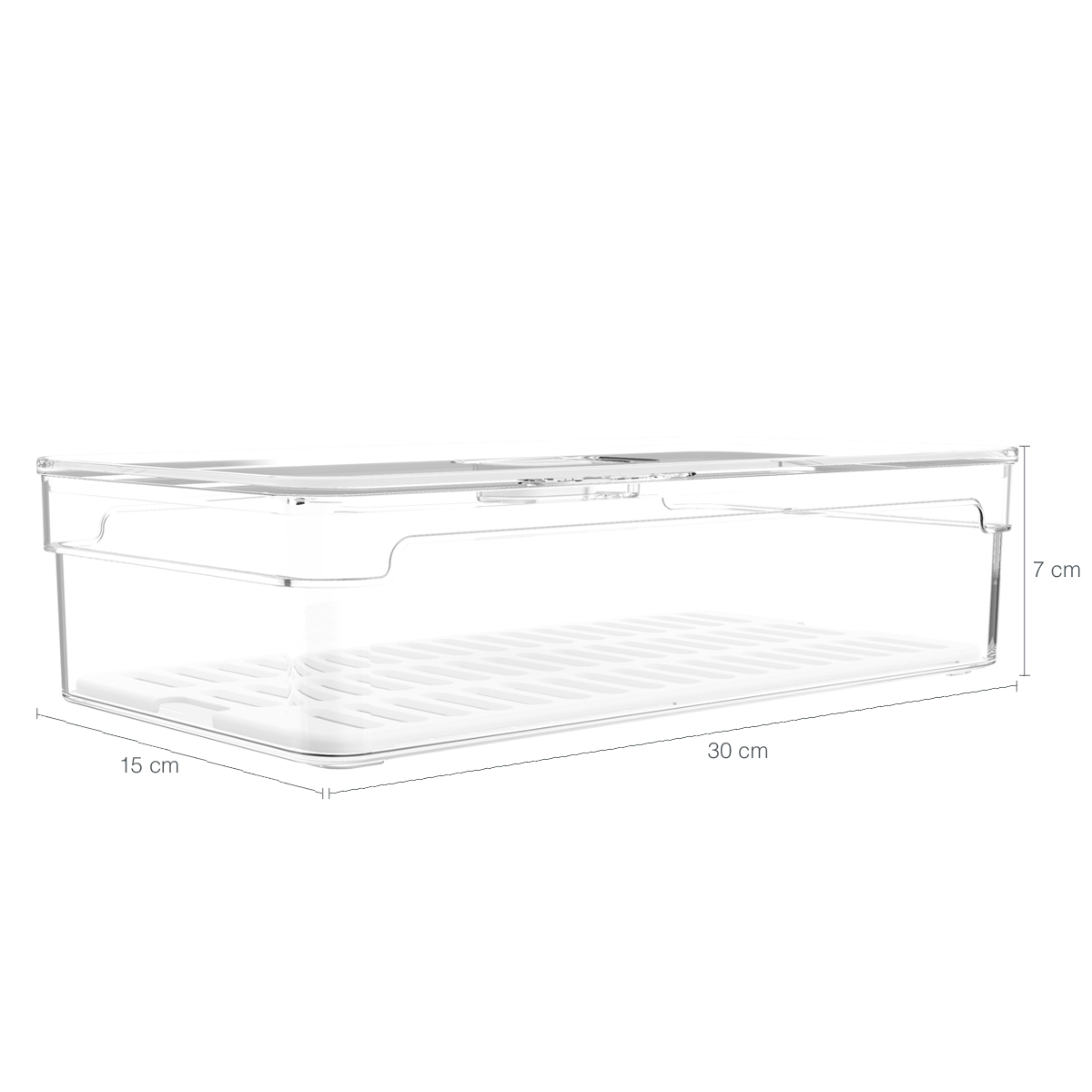 Kit 2 Organizadores Geladeira 2,8L Cozinha Multiuso Com Respiradouro Frutas Legumes Clear Fresh OU