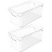Kit 2 Organizadores de Armário 30x15x13cm Caixas Organizadoras Empilháveis Com Alças Clear OU