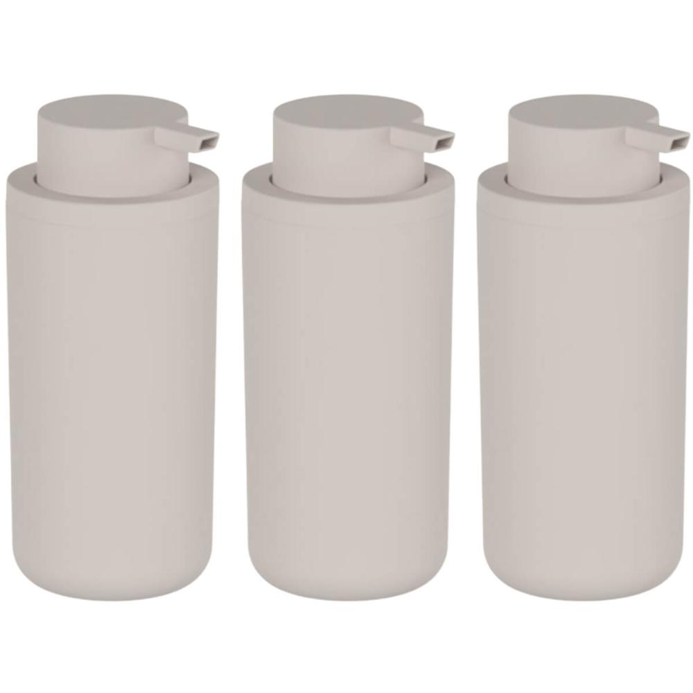 Kit 3 Dispenser de Parede 500ml Sabonete Liquido Shampoo Banheiro Hotel Bege