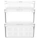 Kit 3 Organizadores De Geladeira Transparentes Caixas Armazenadoras De Frutas Legumes Clear Fresh OU