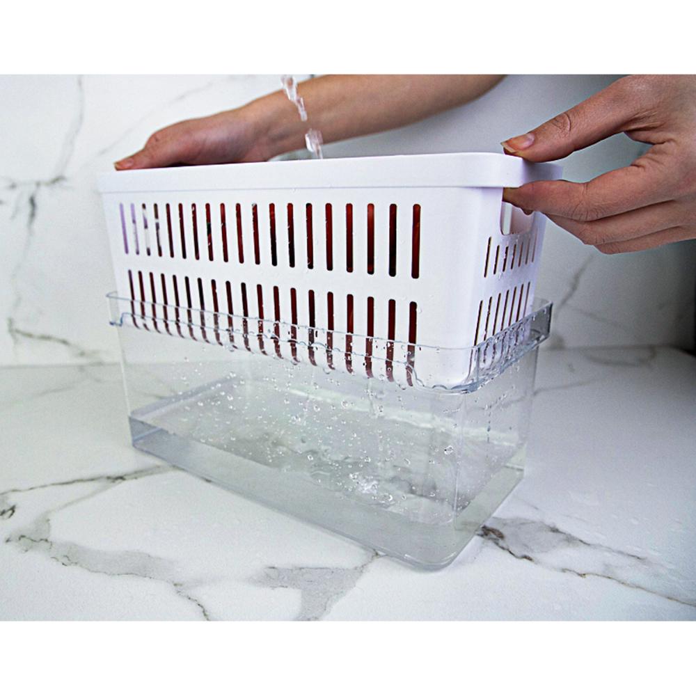 Kit 3 Organizadores De Geladeira Transparentes Porta Ovos 36 UN Porta Frutas Legumes Clear Fresh OU