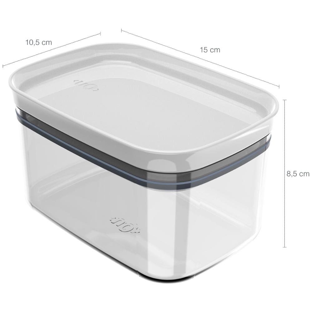 Kit 3 Potes Herméticos Retangulares Pequenos com Tampa 650ml