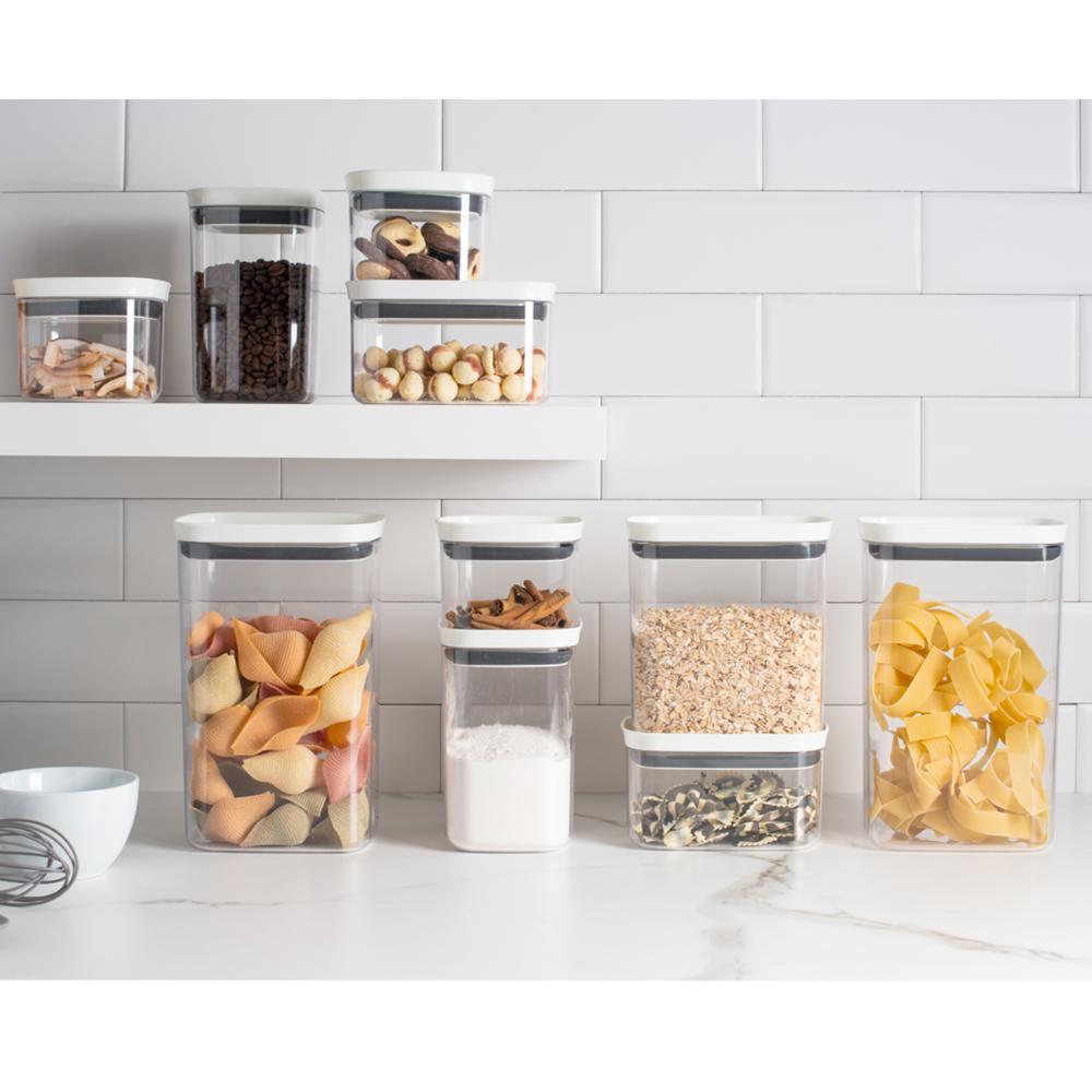 Kit 3 Potes Herméticos Retangulares Pequenos com Tampa 650ml
