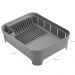 Kit 3 Utensílios Escorredor De Louça Talher Porta Detergente Chumbo