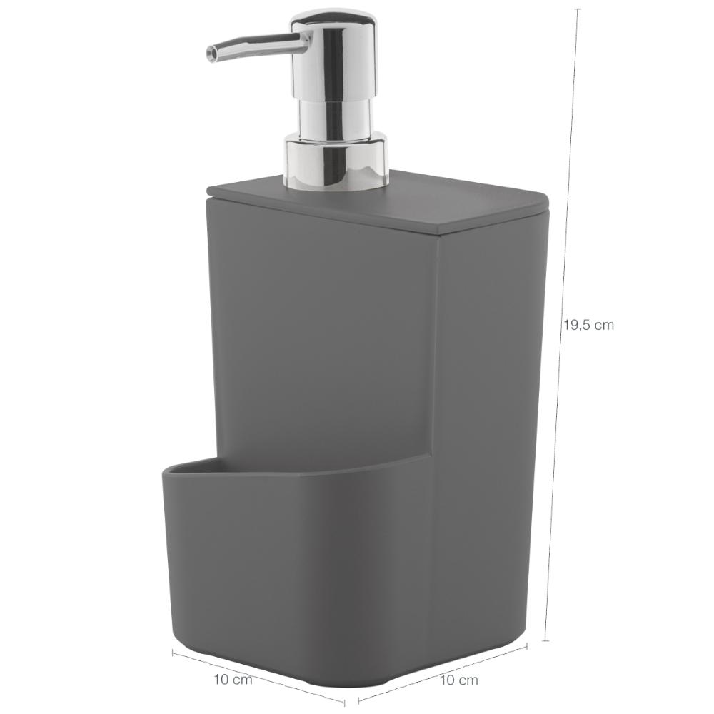 Kit 3 Utensílios Escorredor De Louça Talher Porta Detergente Chumbo