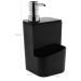 Kit 3 Utensílios Escorredor De Louça Talher Porta Detergente Preto