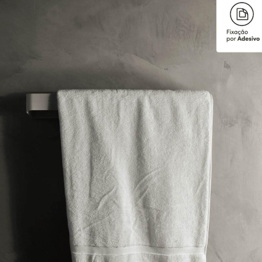 Kit 4 Acessórios para Banheiro Fixação Adesivo Bege Porta Shampoo Toalheiro Papeleira Tampa Eleve