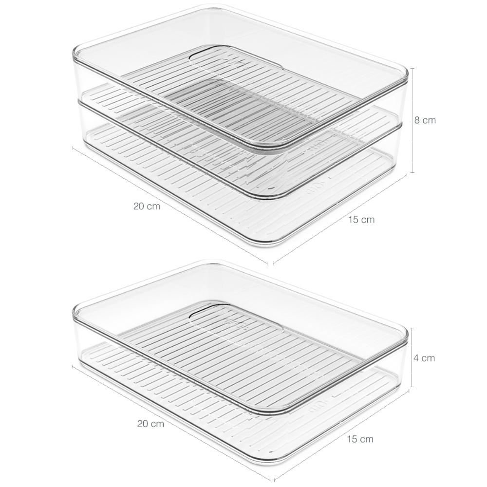 Kit 4 Organizadores De Geladeira Clear Fresh Porta Frutas Legumes E Porta Frios OU