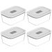 Kit 4 Potes De Vidro Herméticos 1,2L Branco Para Geladeira Freezer Forno Fresh Lock