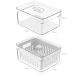 Kit 6 Organizadores De Geladeira Clear Fresh Porta Frutas Legumes Porta Frios E Porta Ovos OU
