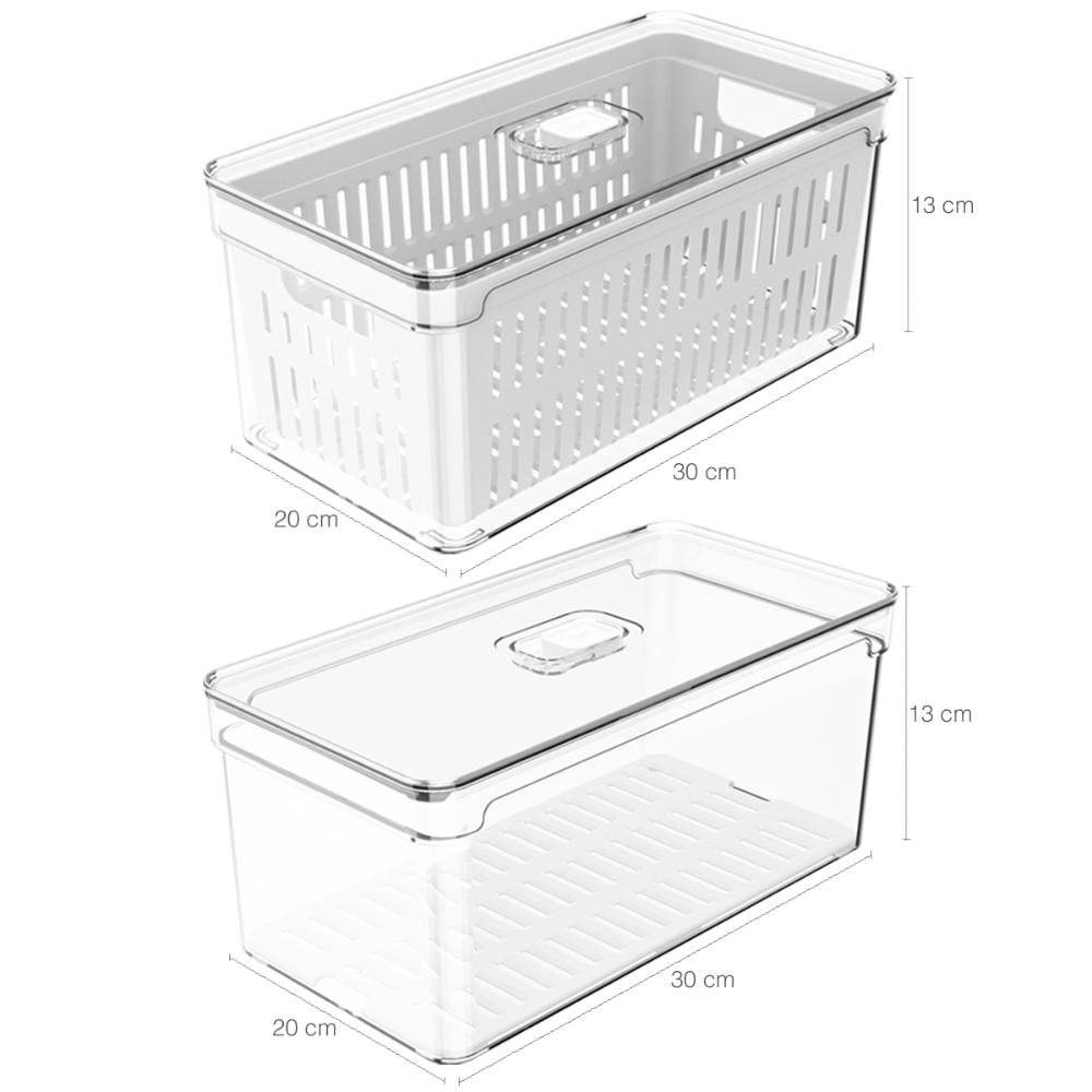 Kit 6 Organizadores De Geladeira Clear Fresh Porta Frutas Legumes Porta Frios E Porta Ovos OU