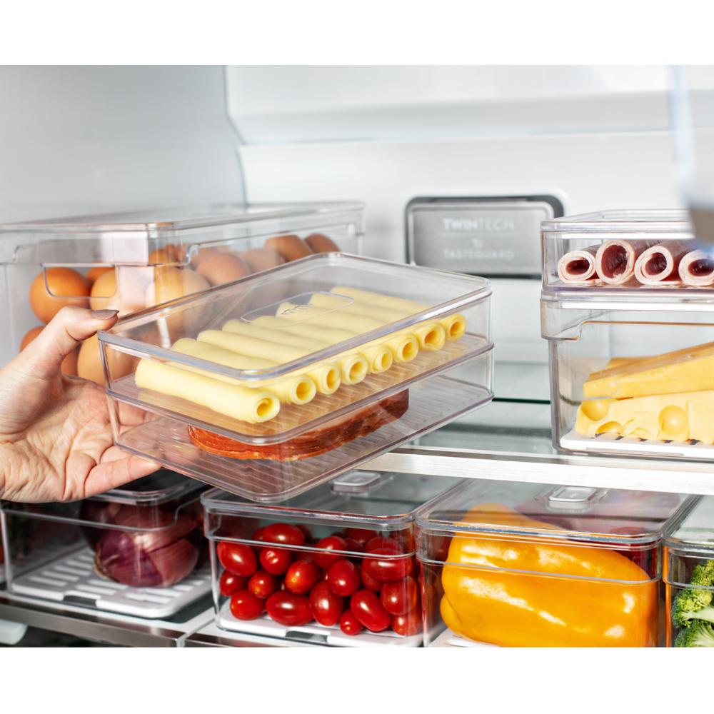 Kit 6 Organizadores De Geladeira Clear Fresh Porta Frutas Legumes Porta Frios E Porta Ovos OU