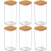 Kit 6 Potes Herméticos Organizadores 340ml Keep Ou Bambu Porta Condimentos com Tampa