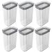Kit 6 Potes Herméticos Retangulares Grandes com Tampa 2,3L Porta Mantimentos Cozinha Natural