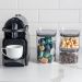 Kit 6 Potes Herméticos Retangulares Grandes com Tampa 2,3L Porta Mantimentos Cozinha Natural